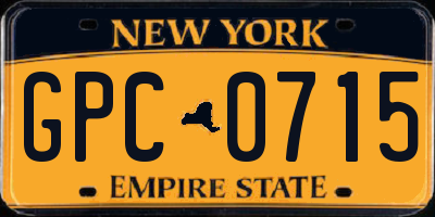 NY license plate GPC0715