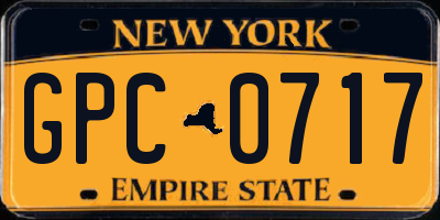 NY license plate GPC0717