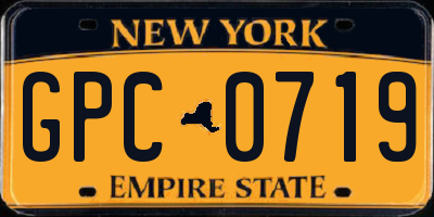 NY license plate GPC0719