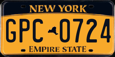 NY license plate GPC0724