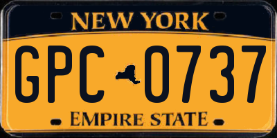 NY license plate GPC0737