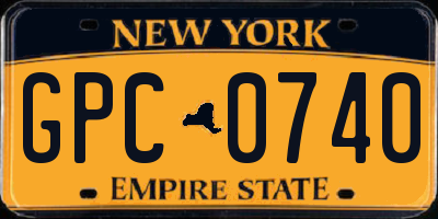 NY license plate GPC0740