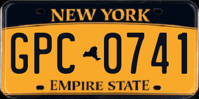 NY license plate GPC0741