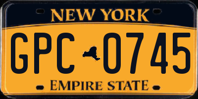NY license plate GPC0745