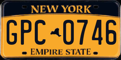 NY license plate GPC0746