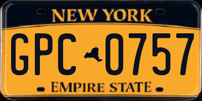 NY license plate GPC0757