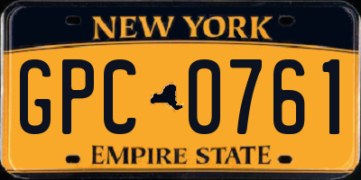 NY license plate GPC0761