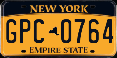 NY license plate GPC0764