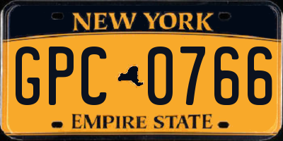 NY license plate GPC0766