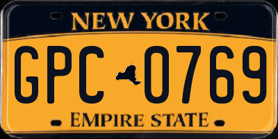 NY license plate GPC0769