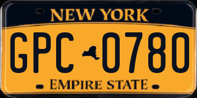NY license plate GPC0780