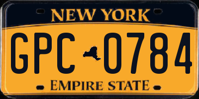 NY license plate GPC0784