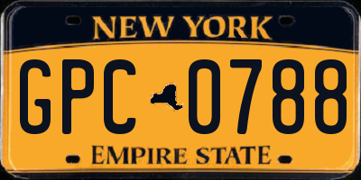 NY license plate GPC0788
