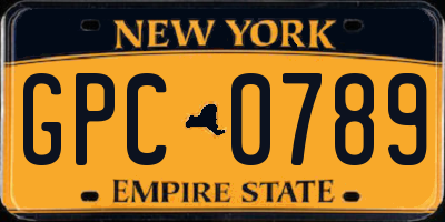 NY license plate GPC0789