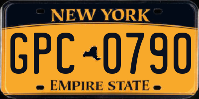 NY license plate GPC0790