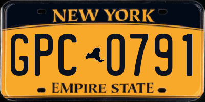 NY license plate GPC0791