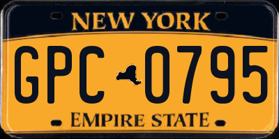 NY license plate GPC0795