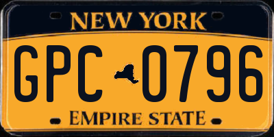 NY license plate GPC0796