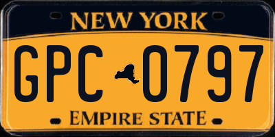 NY license plate GPC0797
