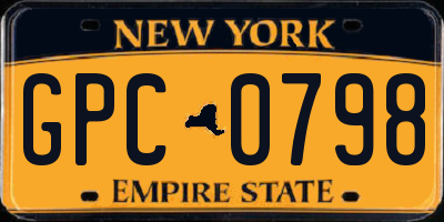 NY license plate GPC0798