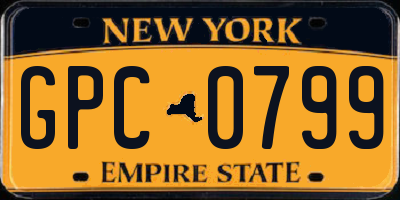 NY license plate GPC0799