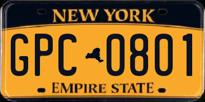 NY license plate GPC0801