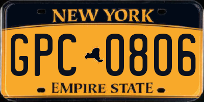 NY license plate GPC0806