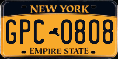 NY license plate GPC0808