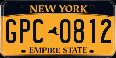 NY license plate GPC0812