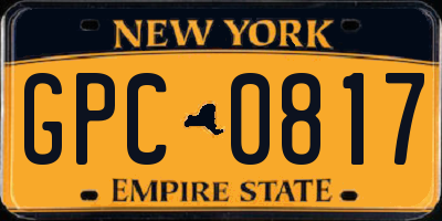 NY license plate GPC0817