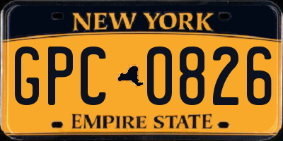NY license plate GPC0826