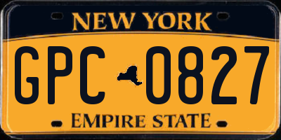 NY license plate GPC0827