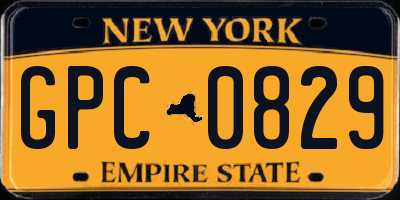 NY license plate GPC0829