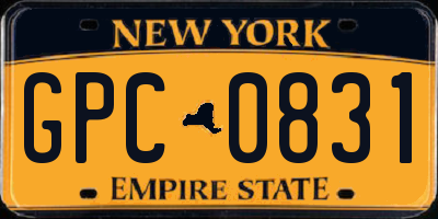 NY license plate GPC0831