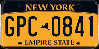 NY license plate GPC0841