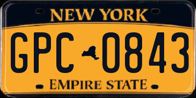 NY license plate GPC0843