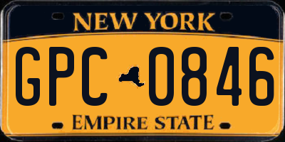 NY license plate GPC0846