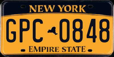 NY license plate GPC0848