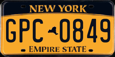 NY license plate GPC0849