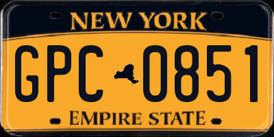 NY license plate GPC0851