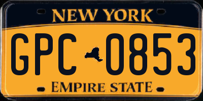NY license plate GPC0853