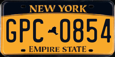 NY license plate GPC0854