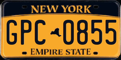 NY license plate GPC0855