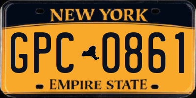 NY license plate GPC0861
