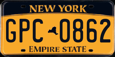 NY license plate GPC0862