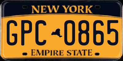 NY license plate GPC0865