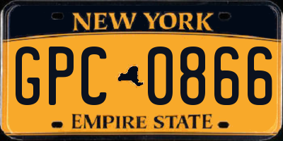 NY license plate GPC0866