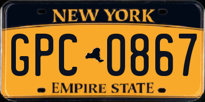 NY license plate GPC0867