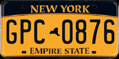 NY license plate GPC0876