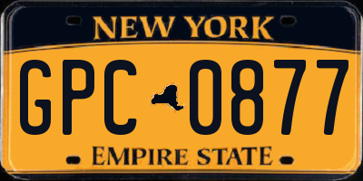 NY license plate GPC0877